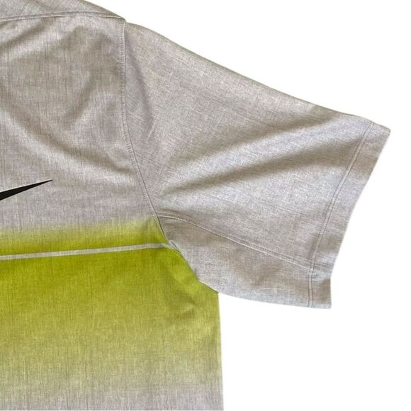 Men’s NIKE Dri-Fit Yellow Gray Stripe Polo Size XL - Picture 6 of 10